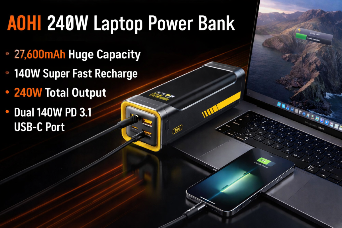 AOHI 240W Laptop Power Bank 27600mAh