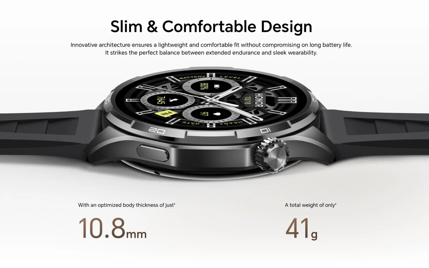 Огляд HONOR Watch 6: що ховається за статусом «годинника для професіоналів» 3 Slim & Comfortable Design